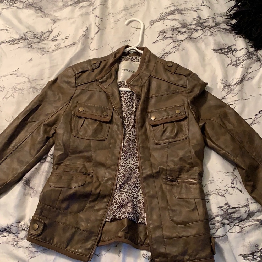 Maurices XS brown faux leather jacket
